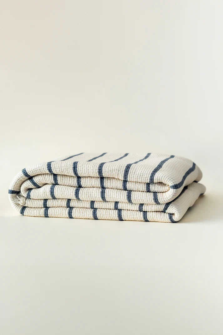 Couvre-lit Crinkle Duo Navy 230×250 cm