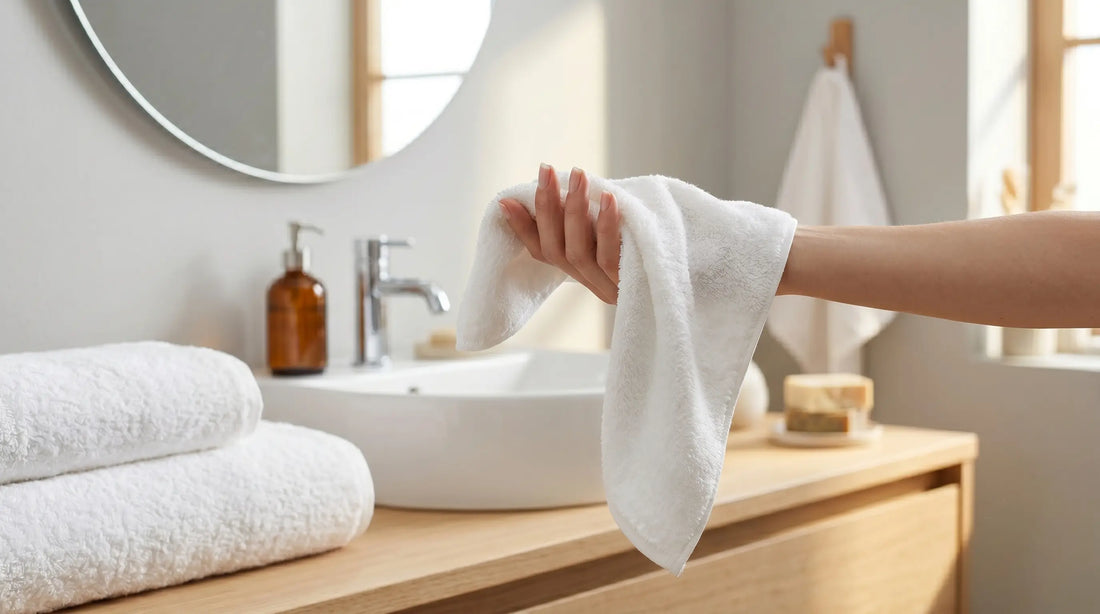 Waschlappen und Handtuch aus Baumwolle im Vergleich Größe und Verwendung im Badezimmer