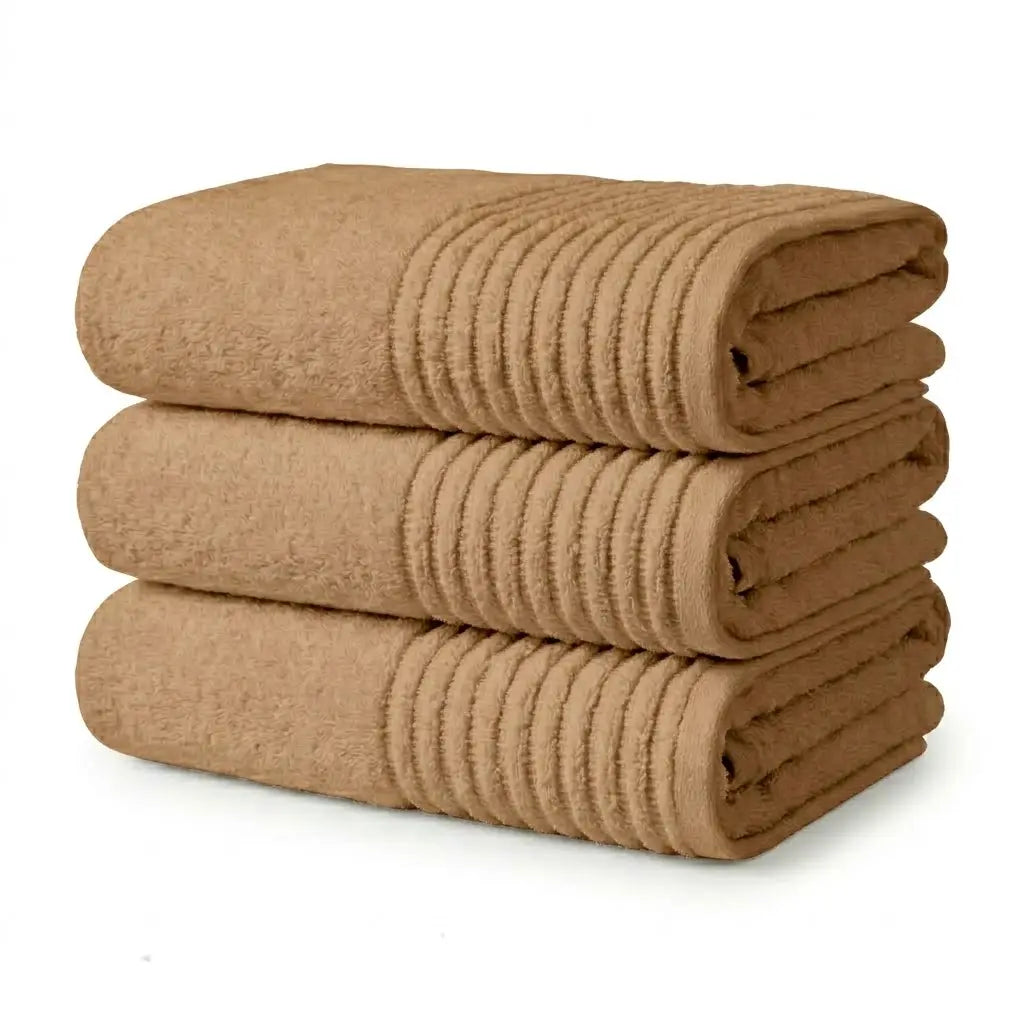 Badetuch in Kaffeecreme – 100% Baumwolle, 100×150 cm | Handtuchshop.ch