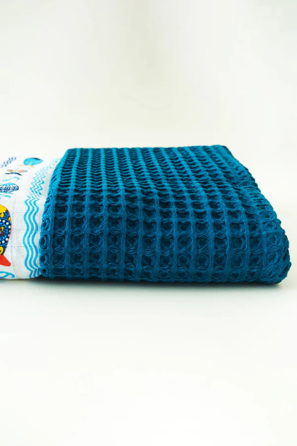 Couverture bébé à motif de poissons, 90×110 cm