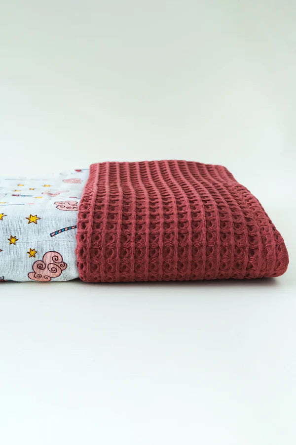 Couverture bébé motif licorne 90×110 cm