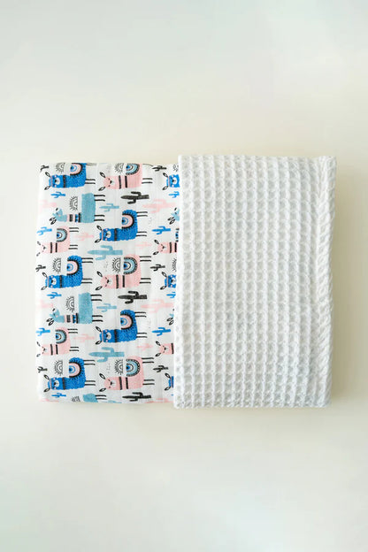 Couverture bébé motif lama 90×110 cm