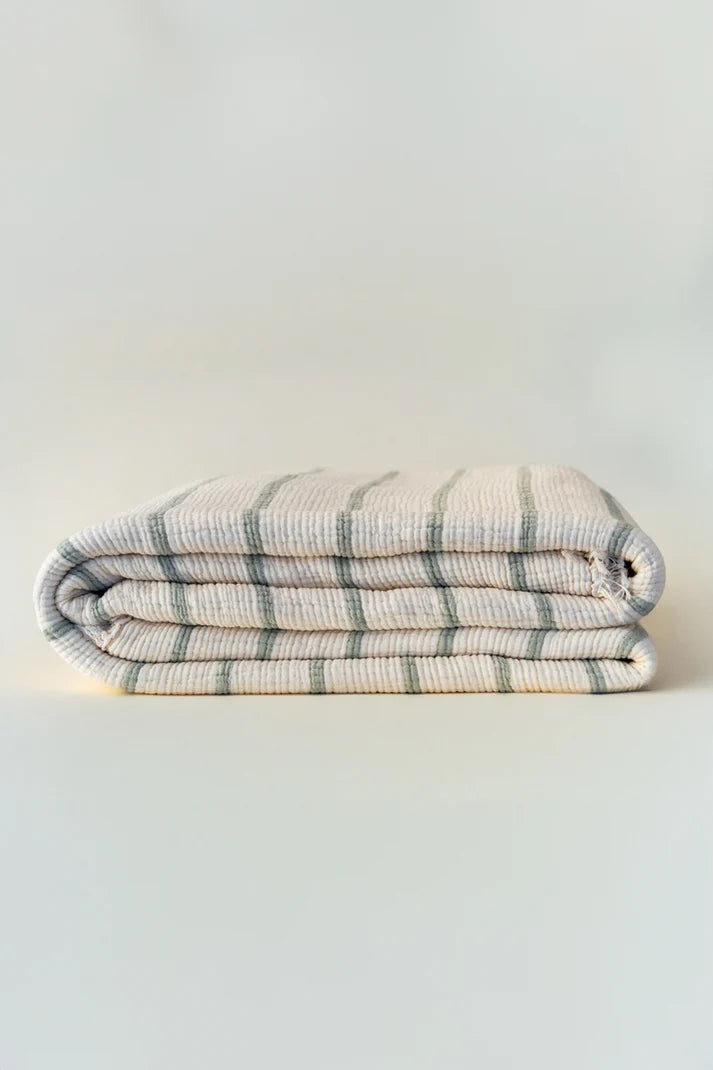 Couvre-lit Crinkle Duo Sauge 230×250 cm