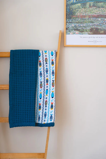 Couverture bébé à motif de poissons, 90×110 cm