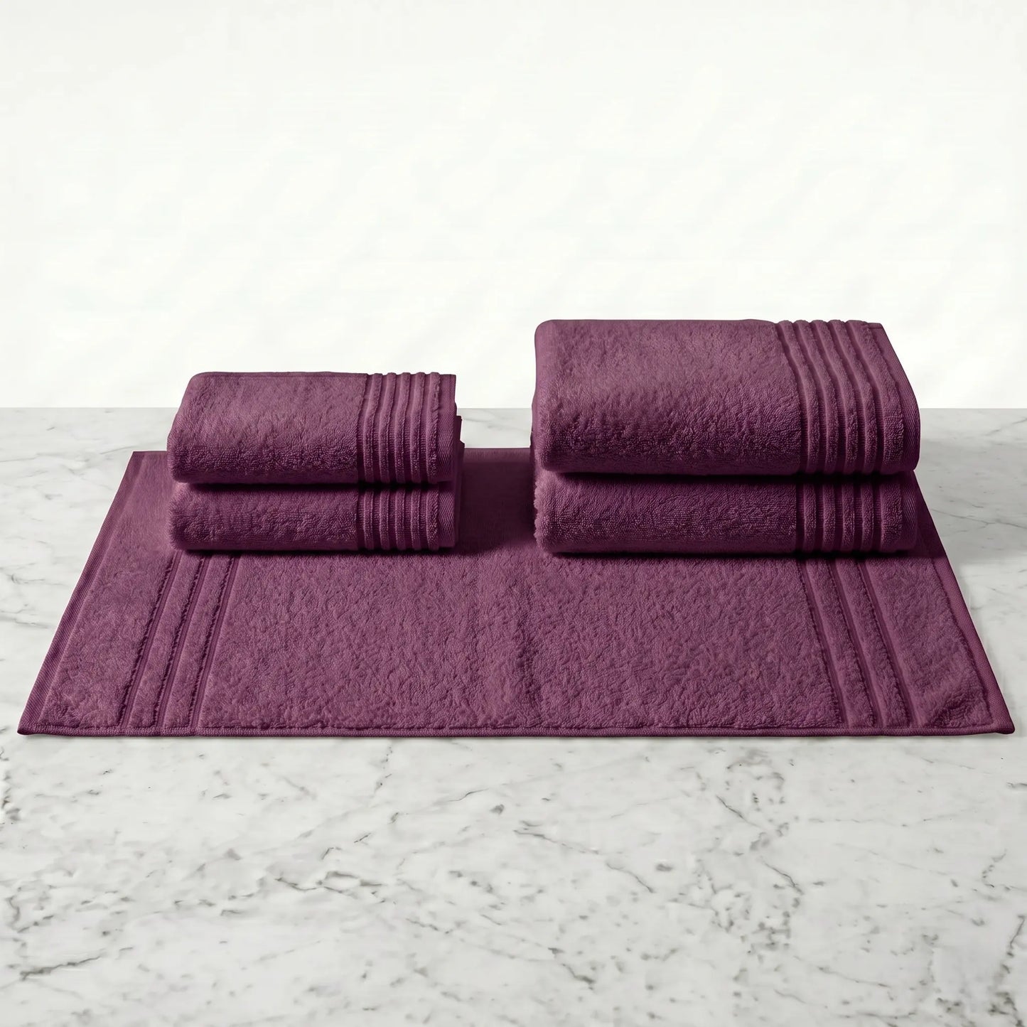 Lot de bain 5 pièces – Serviettes & tapis