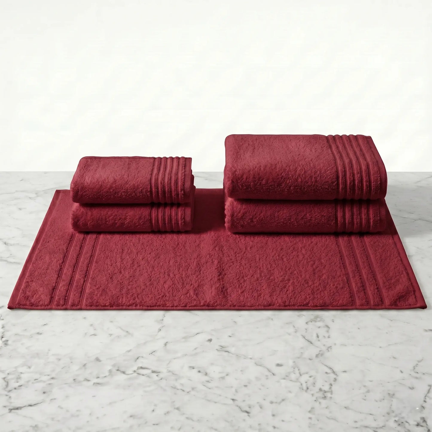 Lot de bain 5 pièces – Serviettes & tapis