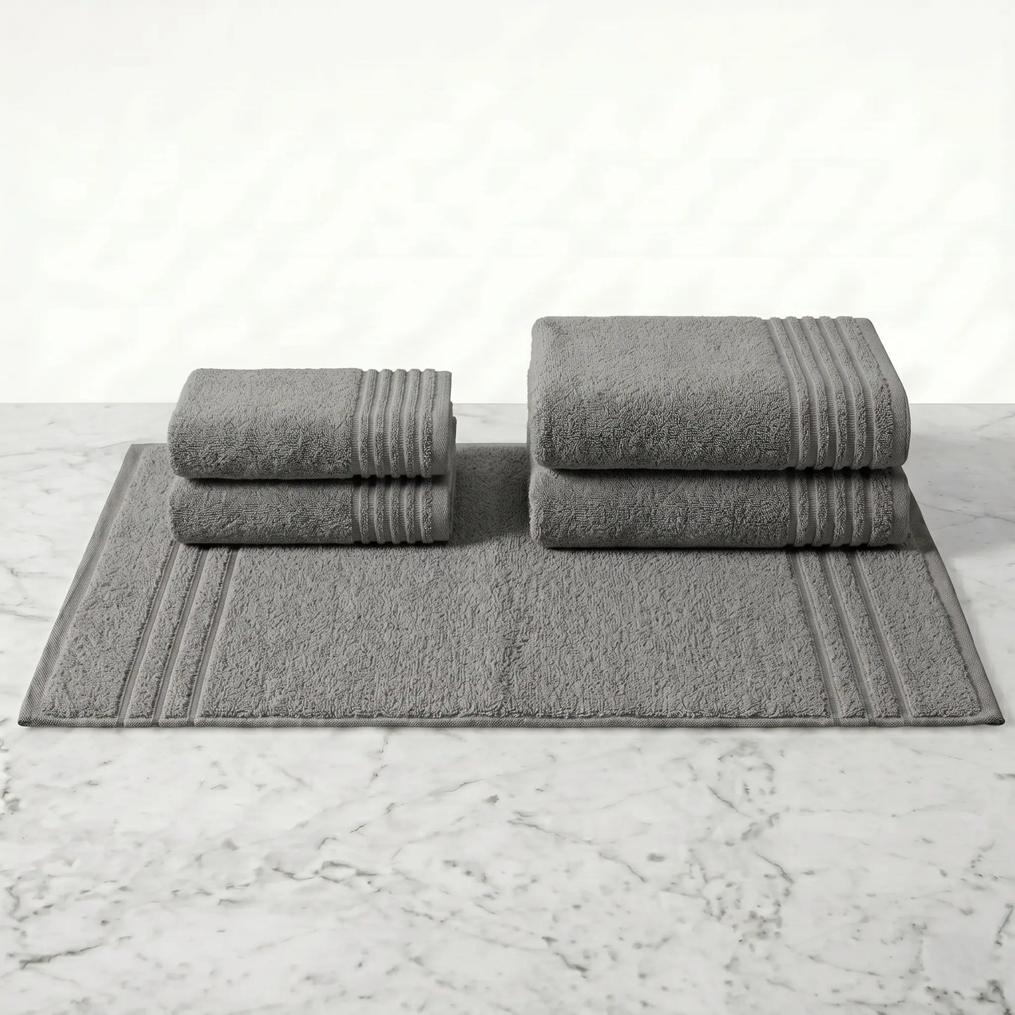 Lot de bain 5 pièces – Serviettes & tapis