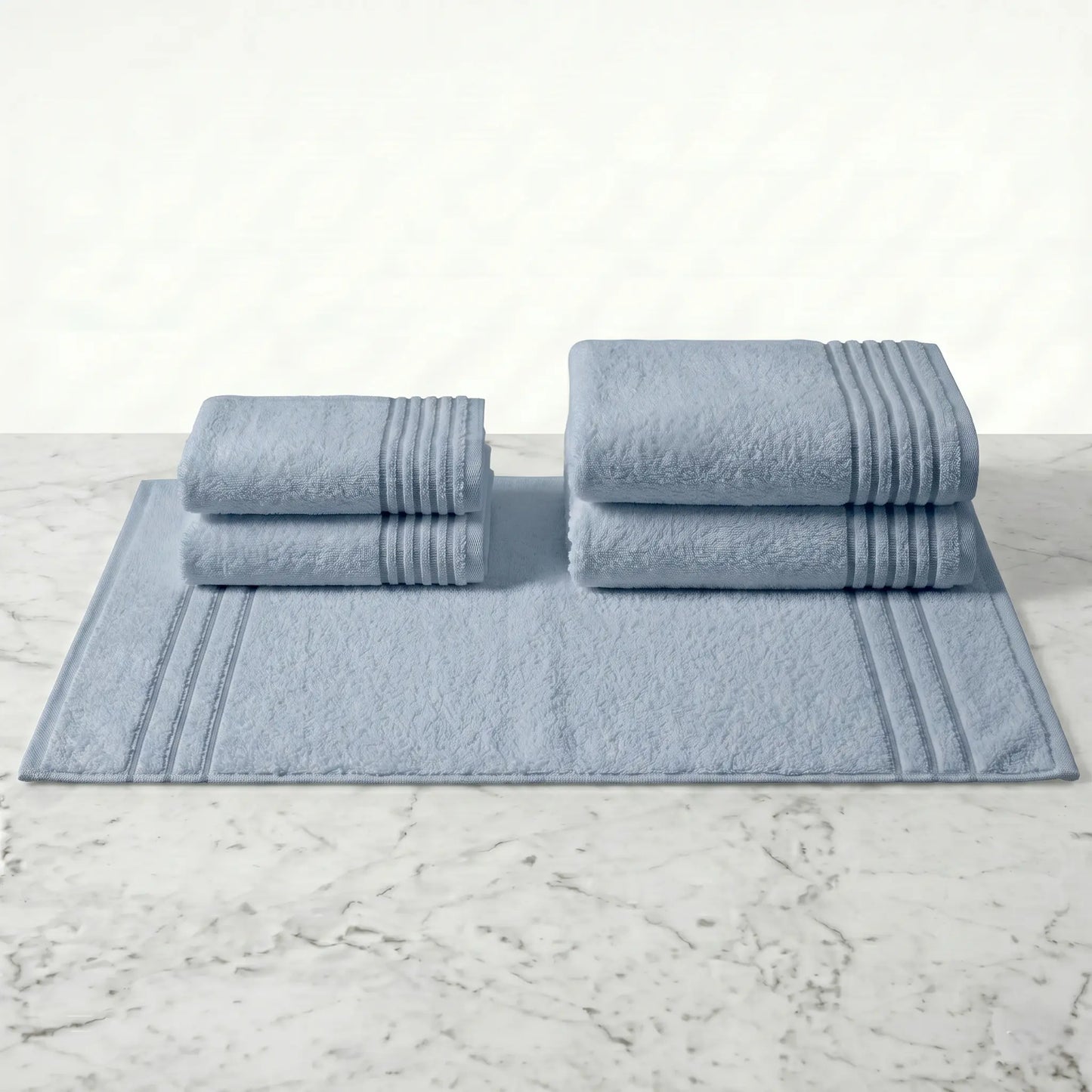 Lot de bain 5 pièces – Serviettes & tapis