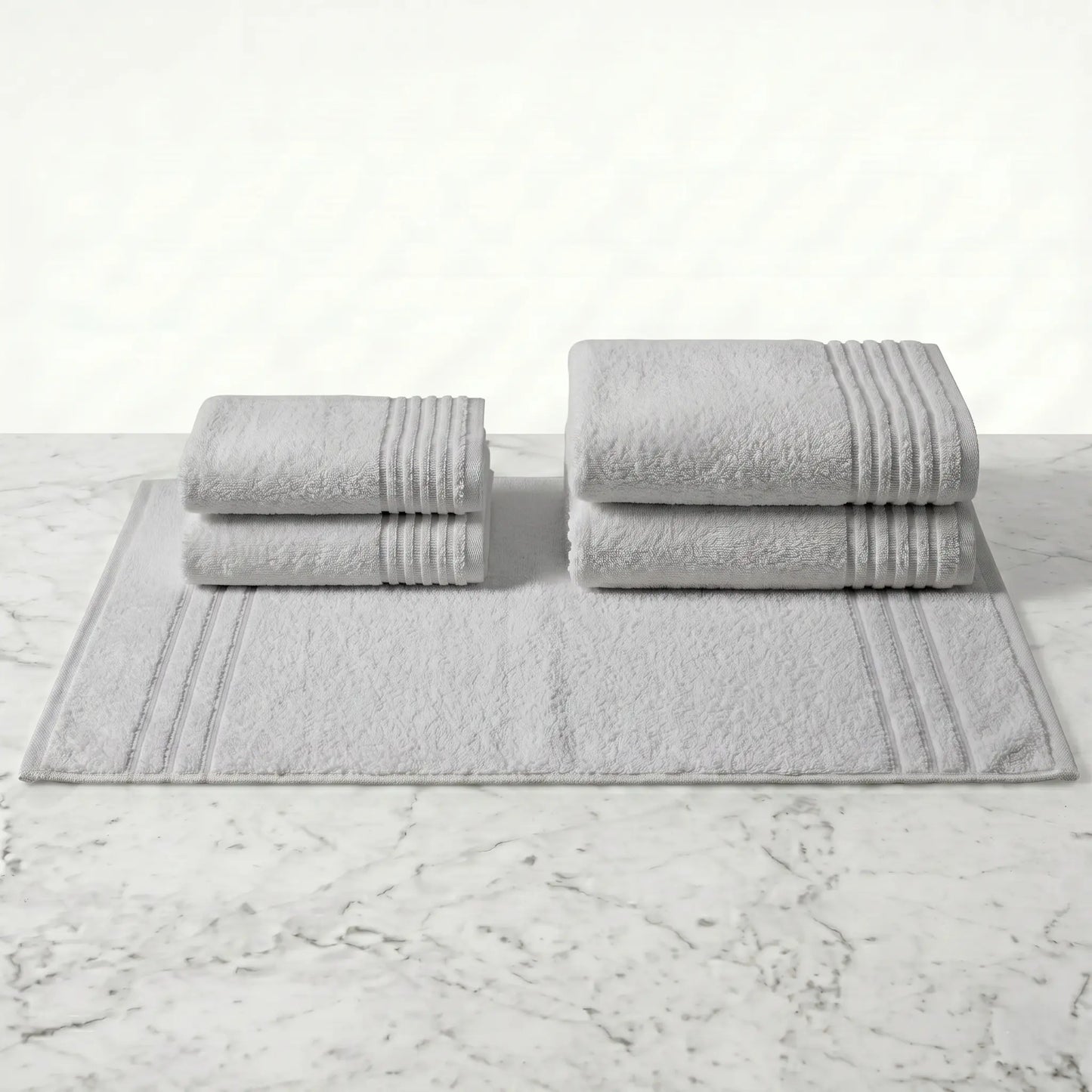 Lot de bain 5 pièces – Serviettes & tapis