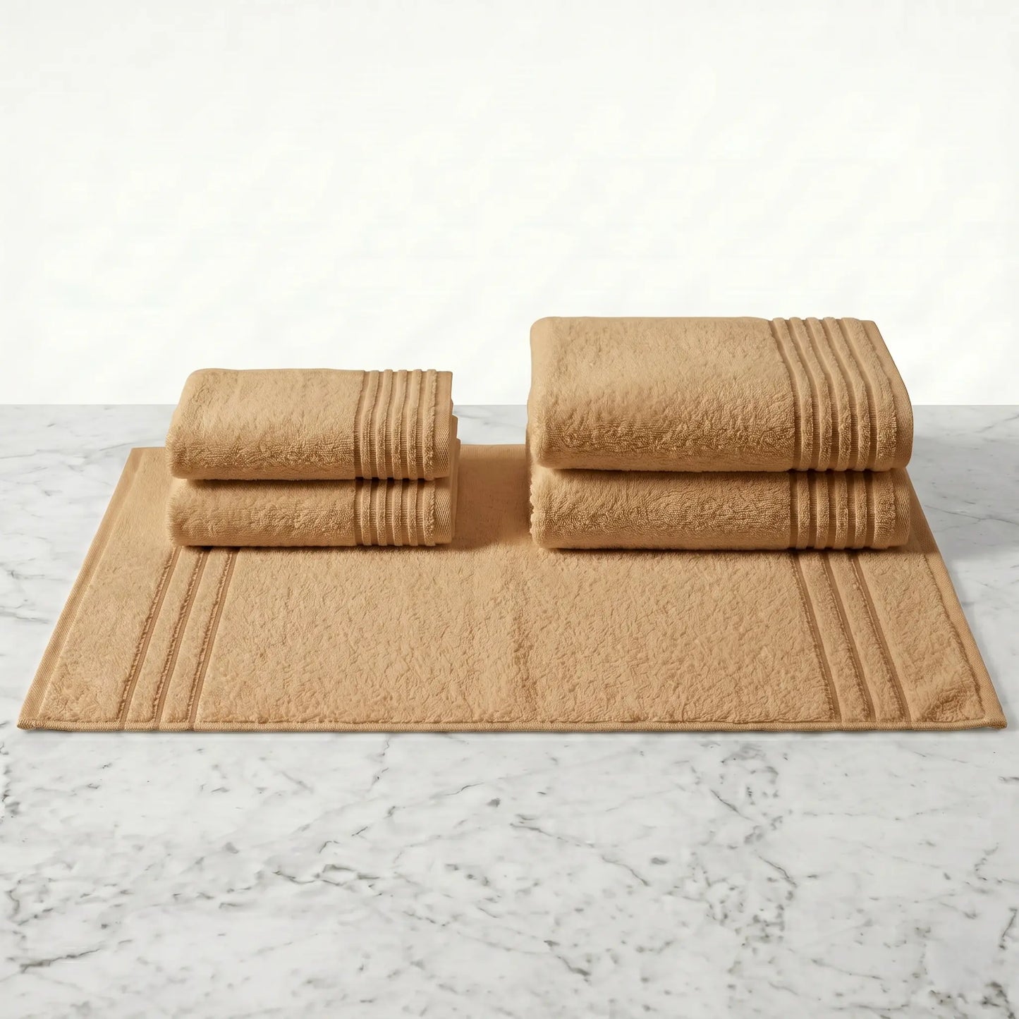 Lot de bain 5 pièces – Serviettes & tapis