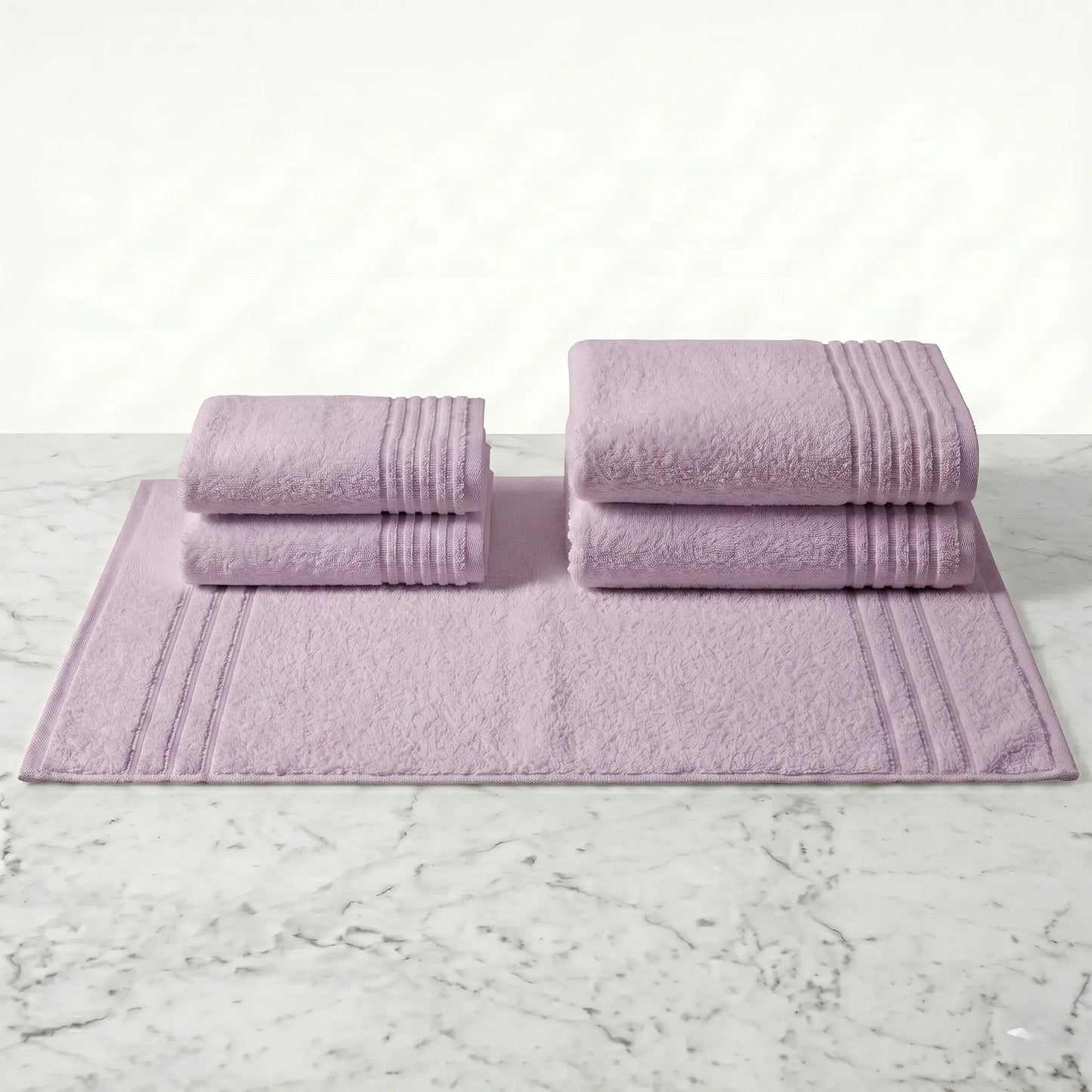 Lot de bain 5 pièces – Serviettes & tapis