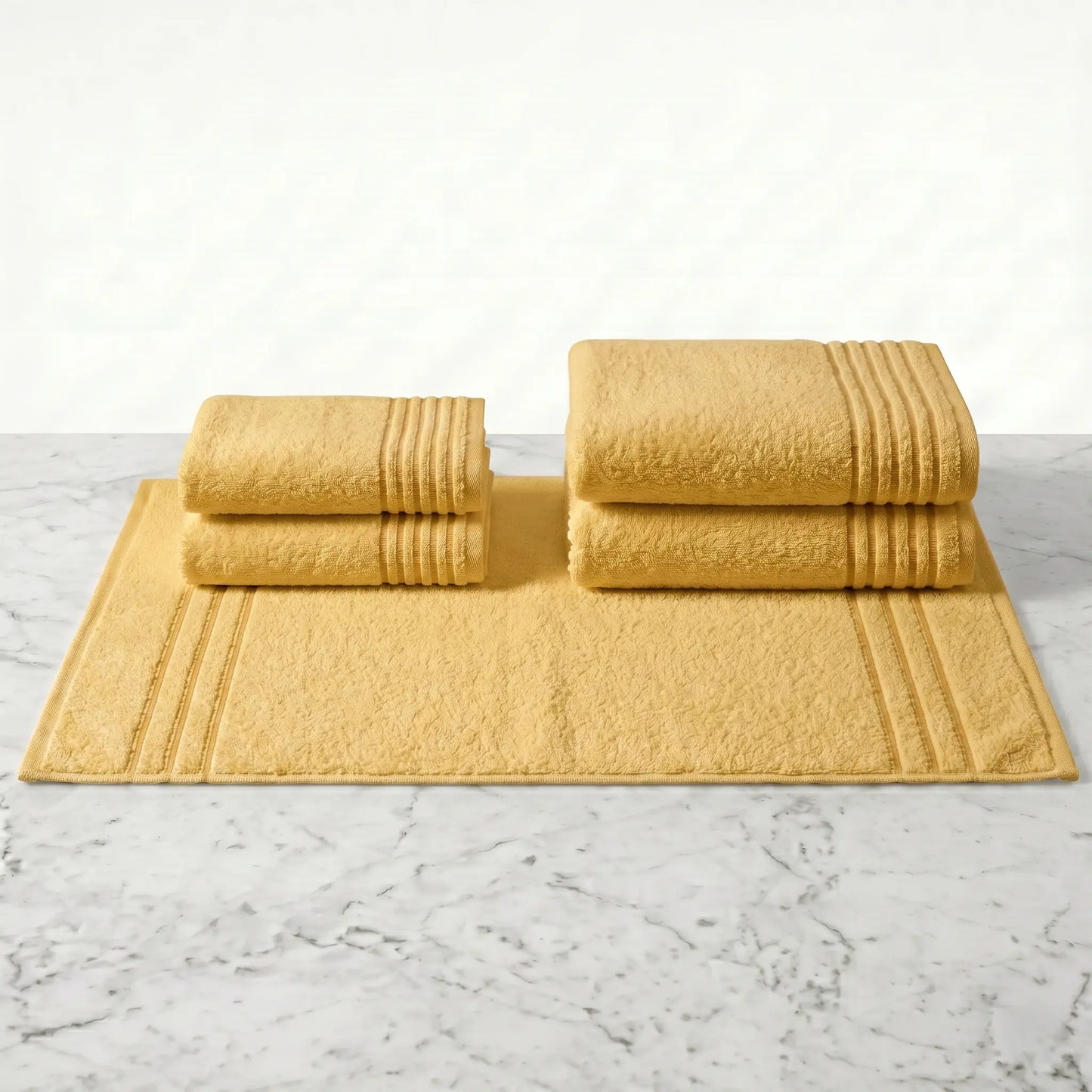 Lot de bain 5 pièces – Serviettes & tapis