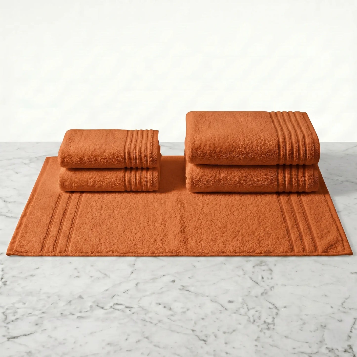 Lot de bain 5 pièces – Serviettes & tapis