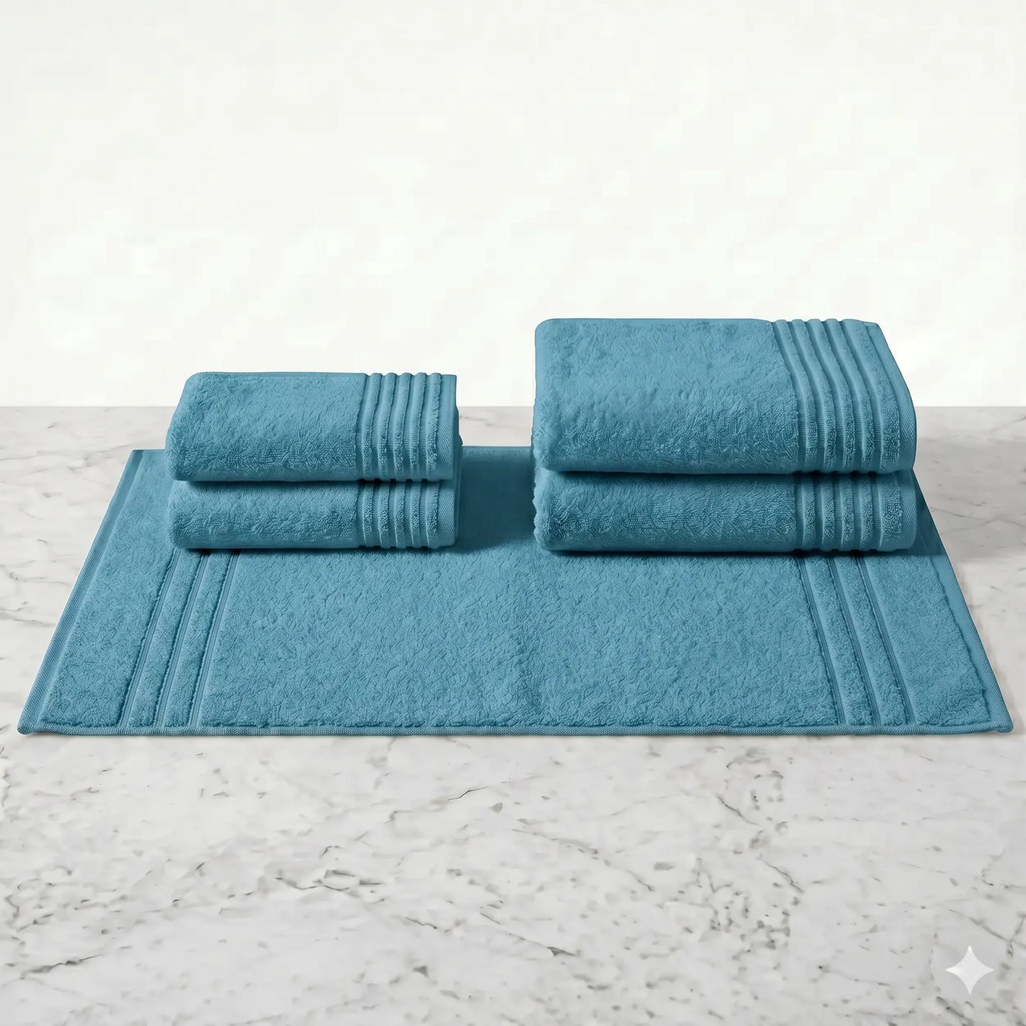 Lot de bain 5 pièces – Serviettes & tapis