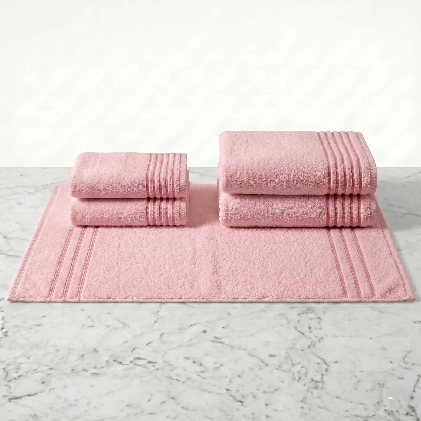 Lot de bain 5 pièces – Serviettes & tapis