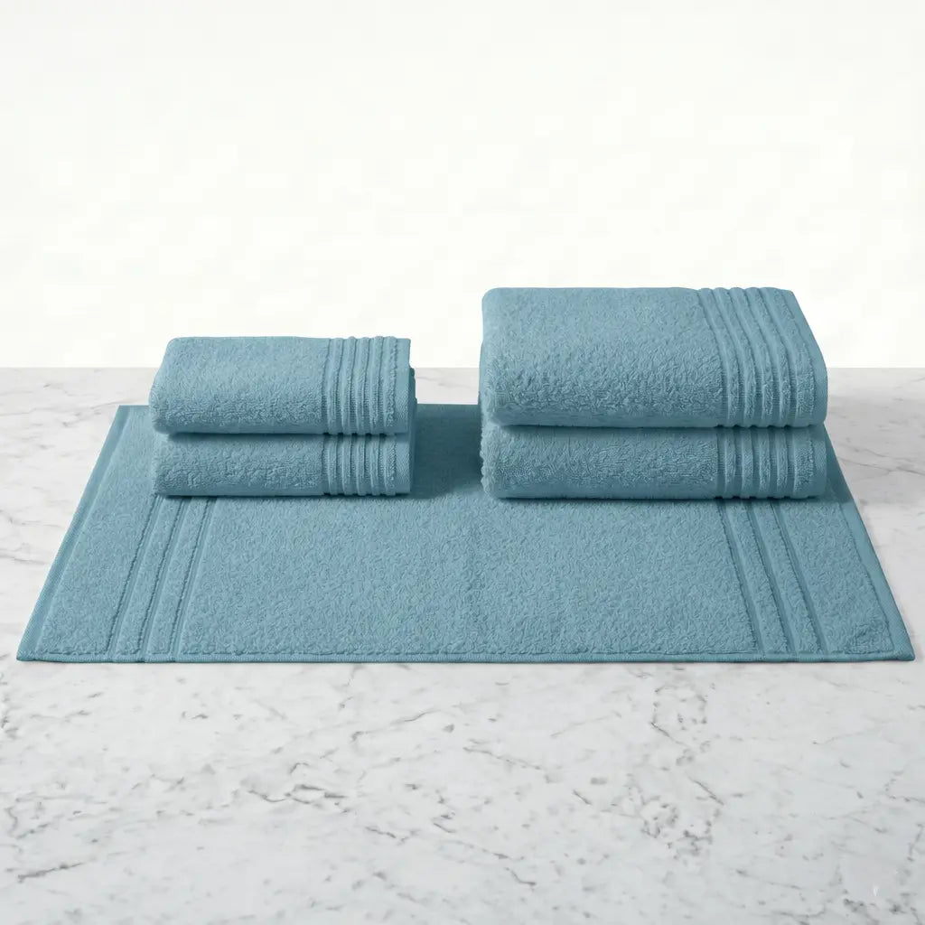 Lot de bain 5 pièces – Serviettes & tapis