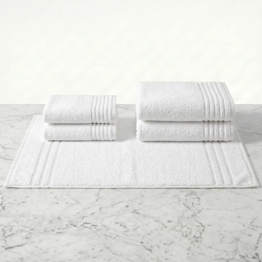 5-teiliges Bad-Komplett-Set 100% Baumwolle