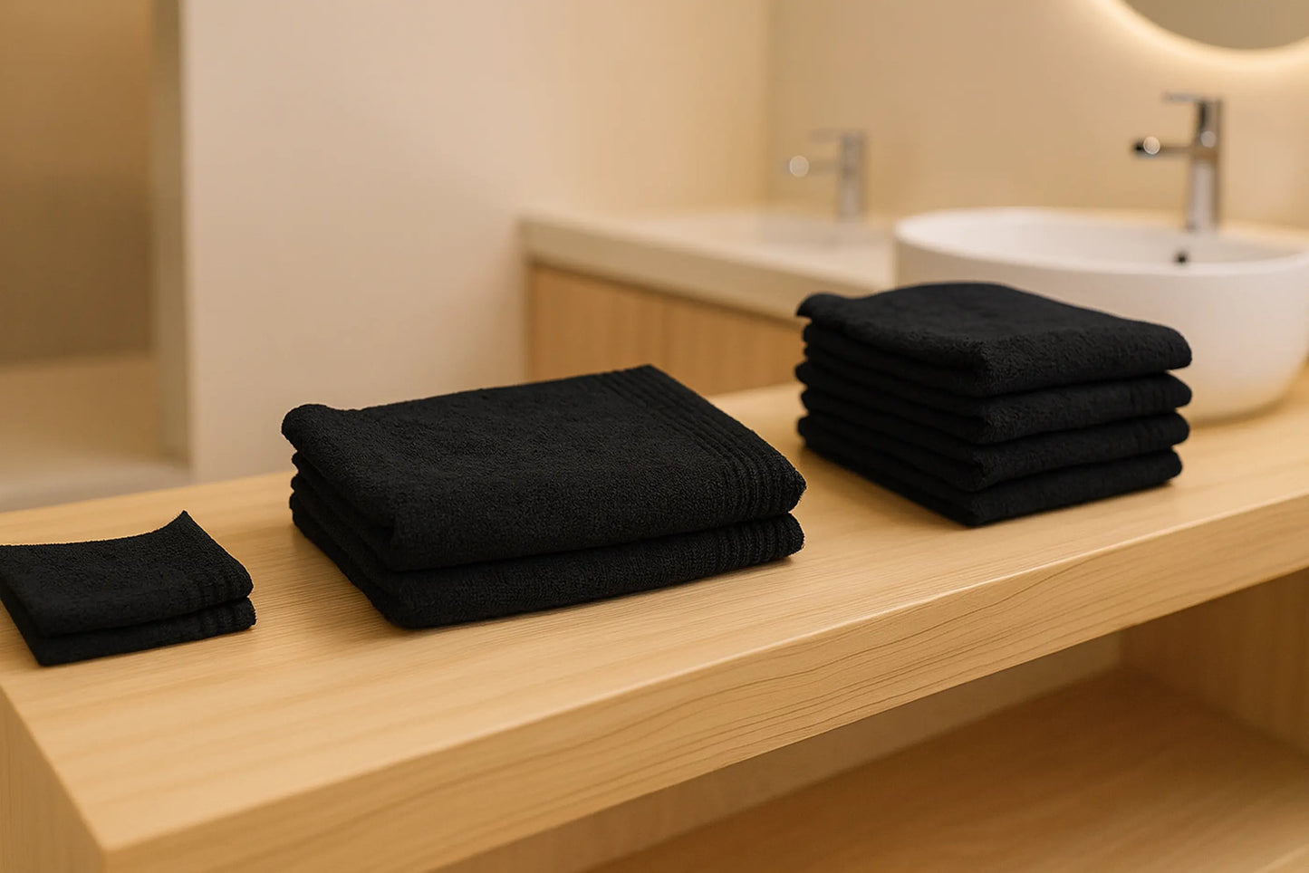 Set de 8 serviettes «Famille» en éponge AquaSOFT®