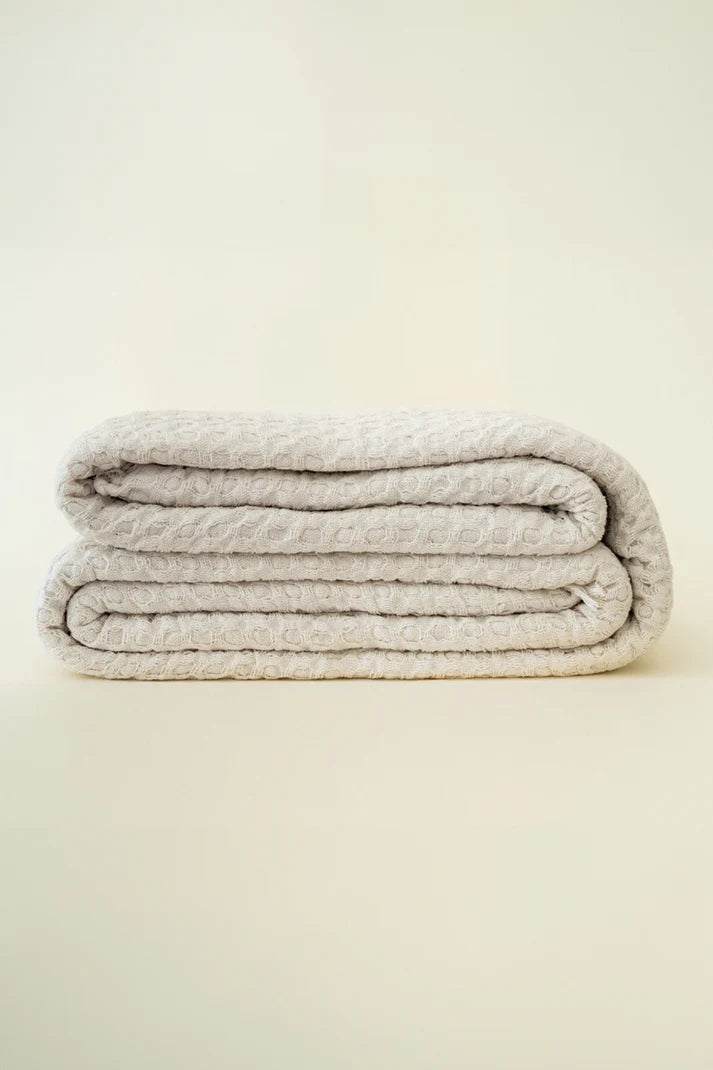 Couvre-lit gaufré crème 230×285 cm