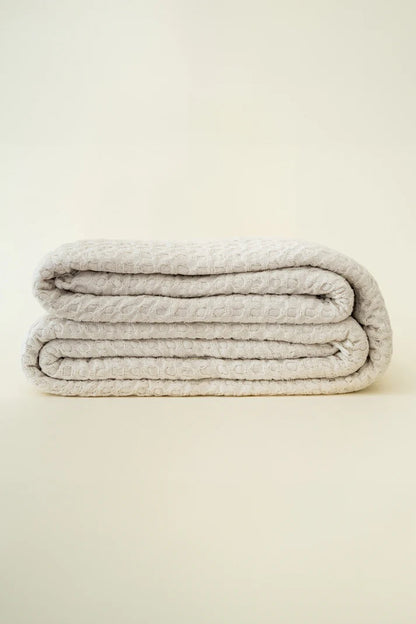 Couvre-lit gaufré crème 230×285 cm