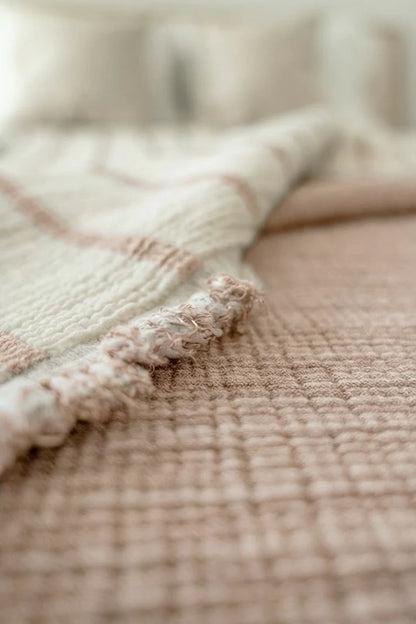 Couvre-lit Crinkle Duo Beige 230×250 cm